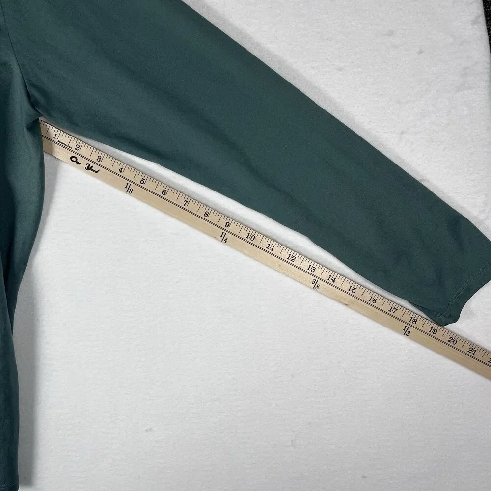 The North Face Mens M 1/4 Zip Pullover Shirt Green Long Sleeve Poly Midlayer